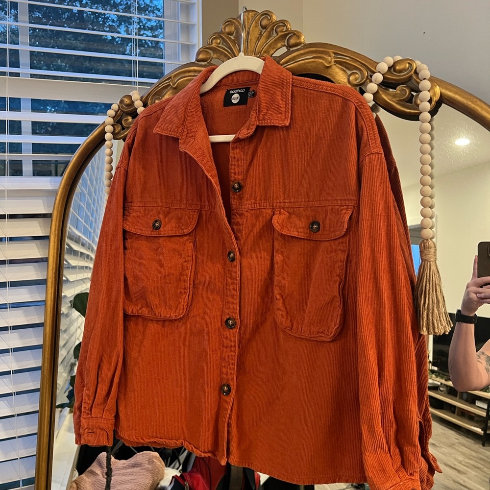 Boohoo Blue Oversized Shacket